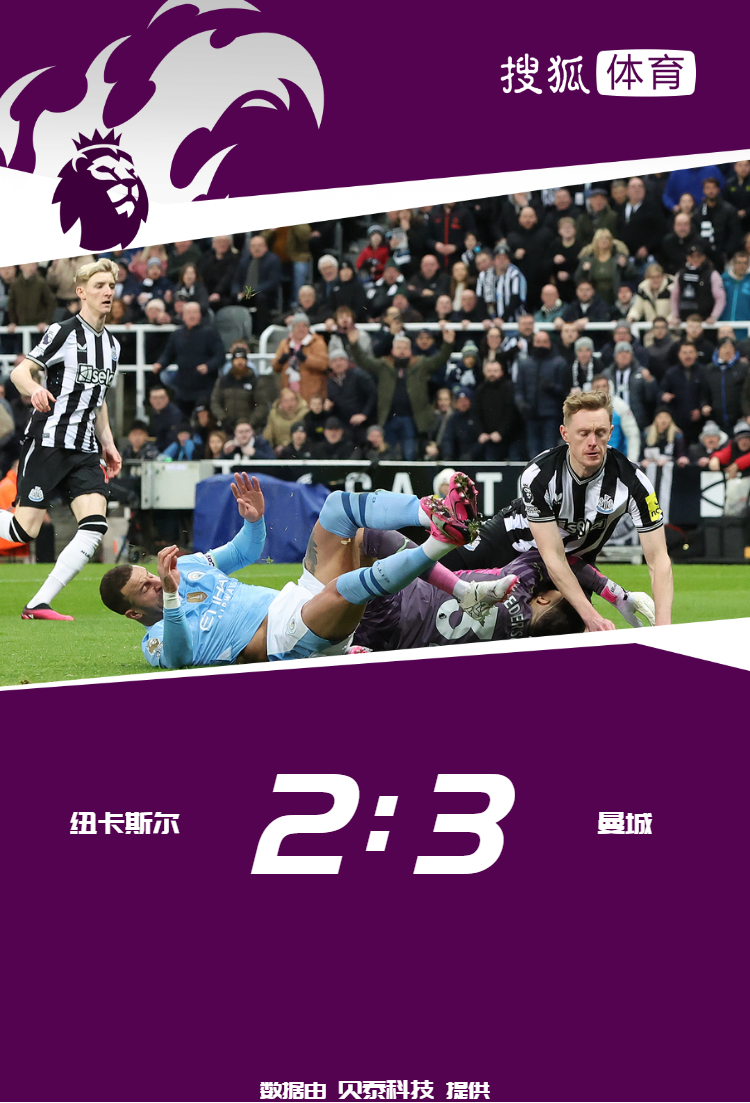 曼城客场逆转纽卡斯尔，取得宝贵3分的简单介绍